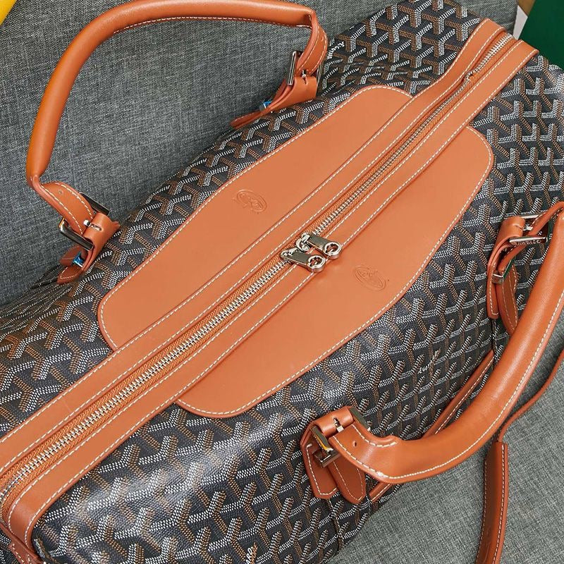 '-   Goyard Boston 50 Bag In Goyardine Canvas Travel Bag Luggage ✨ - buyonlinebehappy