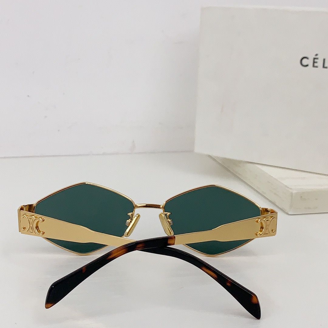 '-  CELINE Triomphe hexagon-frame gold-tone and tortoiseshell acetate sunglasses ✨ - buyonlinebehappy