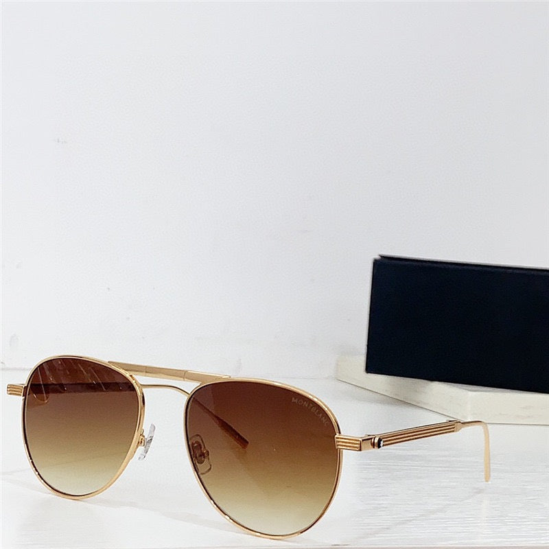 MONTBLANC MB 0091S 002 54-16 145 - Folding Aviator ZEISS Lenses✨ - buyonlinebehappy