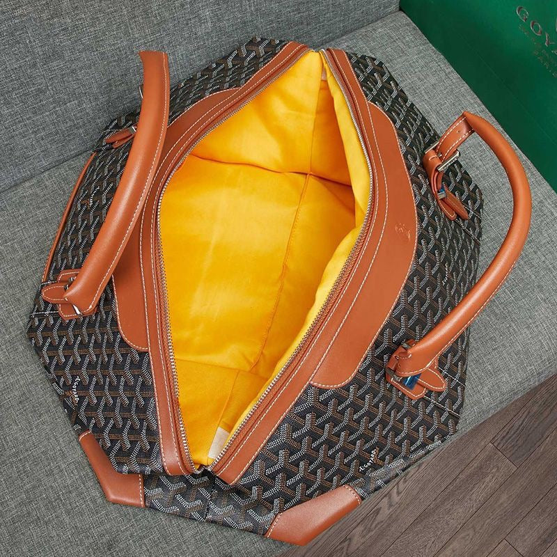 '-   Goyard Boston 50 Bag In Goyardine Canvas Travel Bag Luggage ✨ - buyonlinebehappy