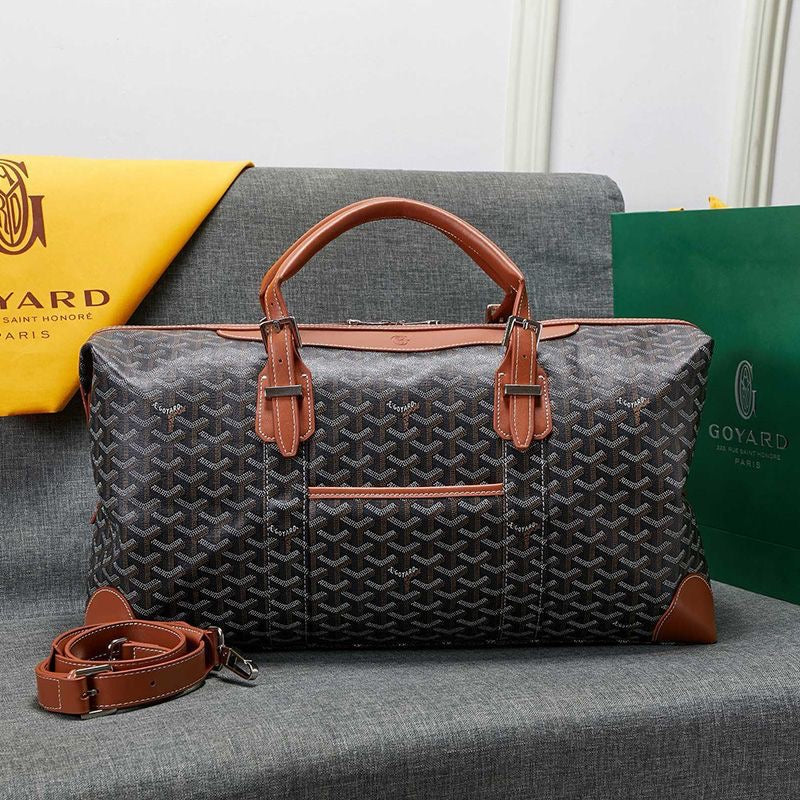 '-   Goyard Boston 50 Bag In Goyardine Canvas Travel Bag Luggage ✨ - buyonlinebehappy