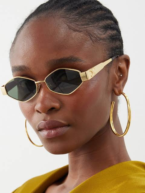 '-  CELINE Triomphe hexagon-frame gold-tone and tortoiseshell acetate sunglasses ✨ - buyonlinebehappy