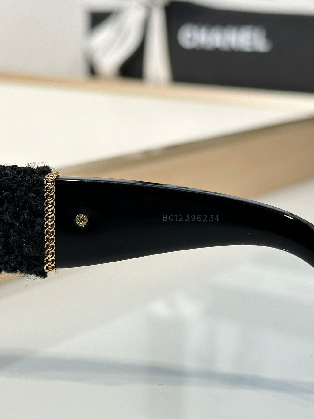 CHANEL 5514 Rectangle Sunglasses Acetate & Tweed Black & Gold frame 5 Colors ✨ - buyonlinebehappy