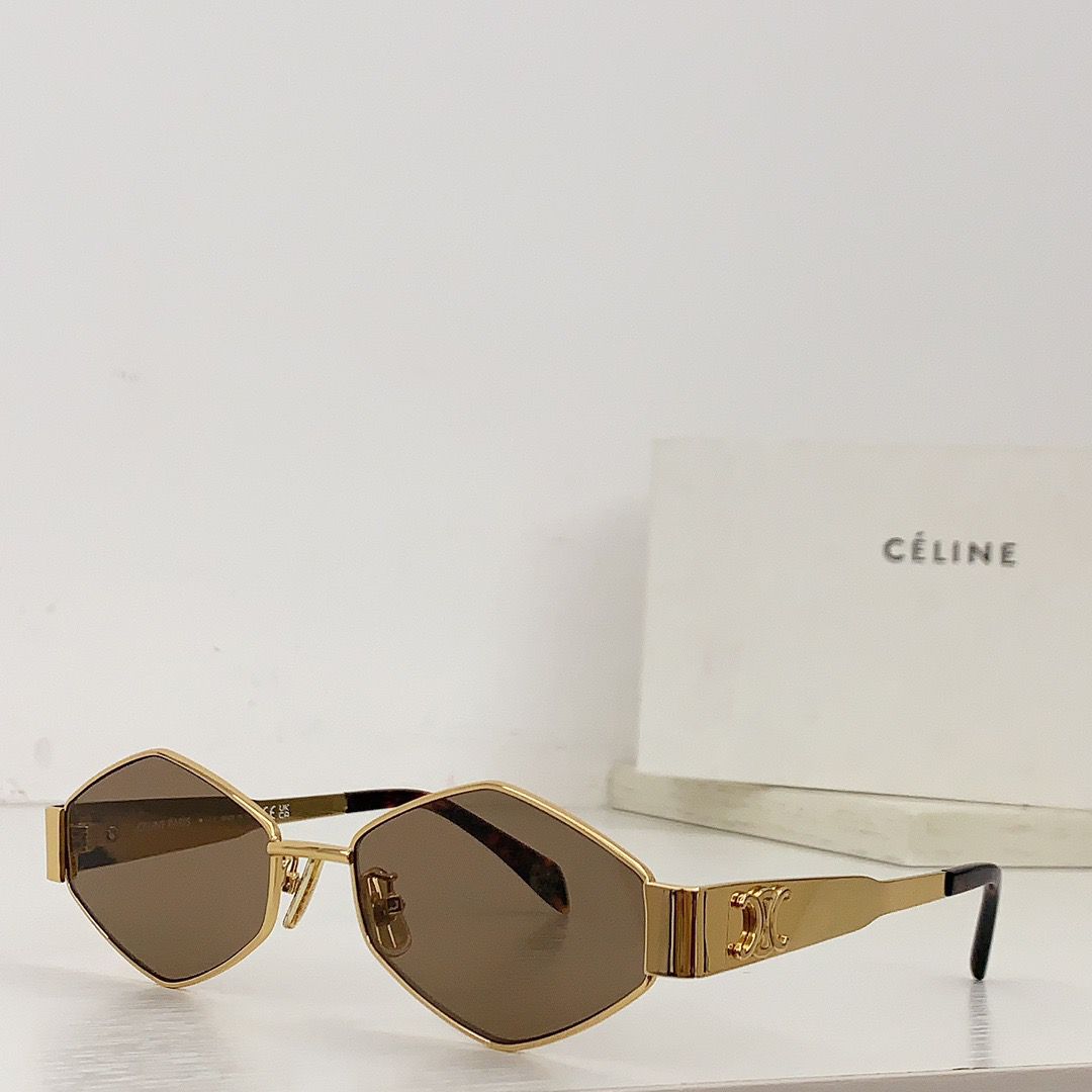 '-  CELINE Triomphe hexagon-frame gold-tone and tortoiseshell acetate sunglasses ✨ - buyonlinebehappy