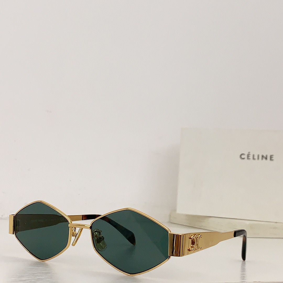 '-  CELINE Triomphe hexagon-frame gold-tone and tortoiseshell acetate sunglasses ✨ - buyonlinebehappy