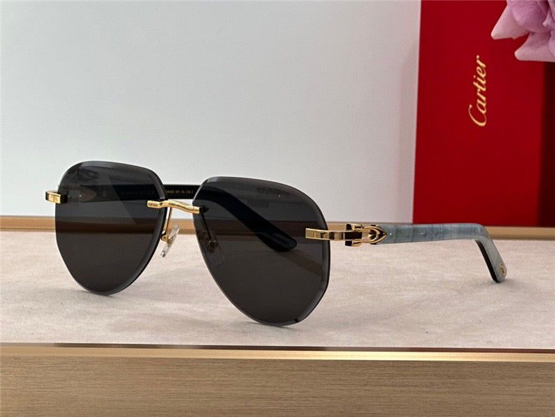 Cartier C DECOR CT0440S Wood frame Unisex Sunglasses 🐆 - buyonlinebehappy
