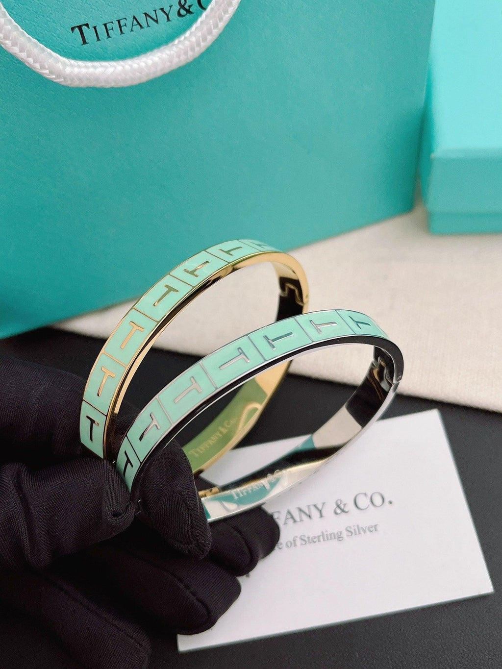 Tiffany&Co 18k gold plated Hinged Style Bangle lock bracelets ✨ - buyonlinebehappy