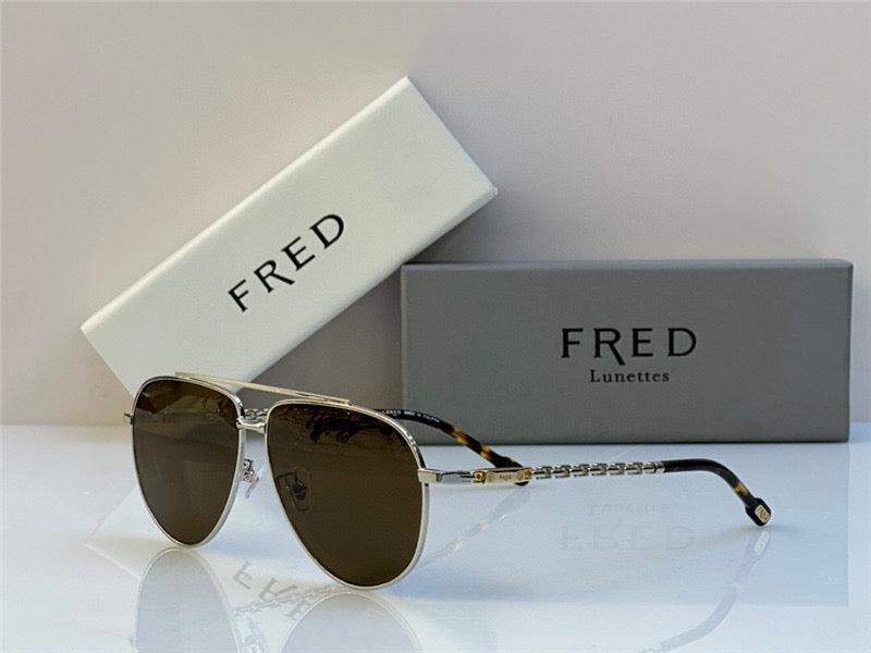 FRED MEN SUNGLASSES 40051U GOLD 24k PLATED FRAME HIGH QUALITY WITH LENS ✨ - buyonlinebehappy