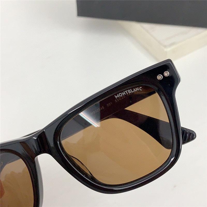 Mont Blanc Sunglasses MB 0254 S 001 Black / Silver Grey Lens Aviator 53-18🏎 - buyonlinebehappy