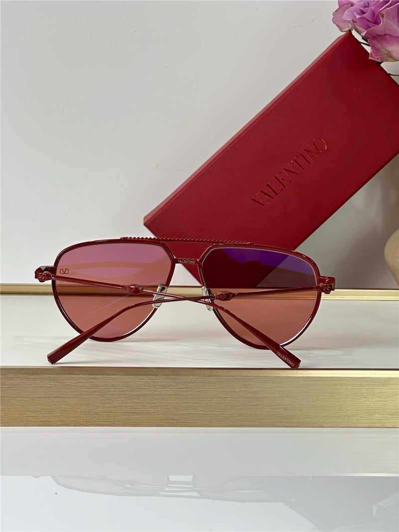 Valentino V-Stud II Titanium Aviator Unisex Sunglasses✨