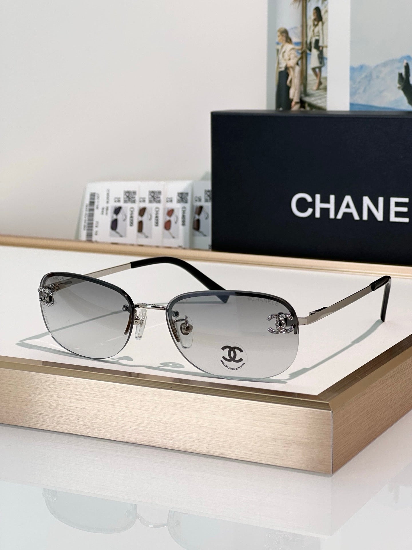 CHANEL 4099 Tint CC Logo Sunglasses  🖤