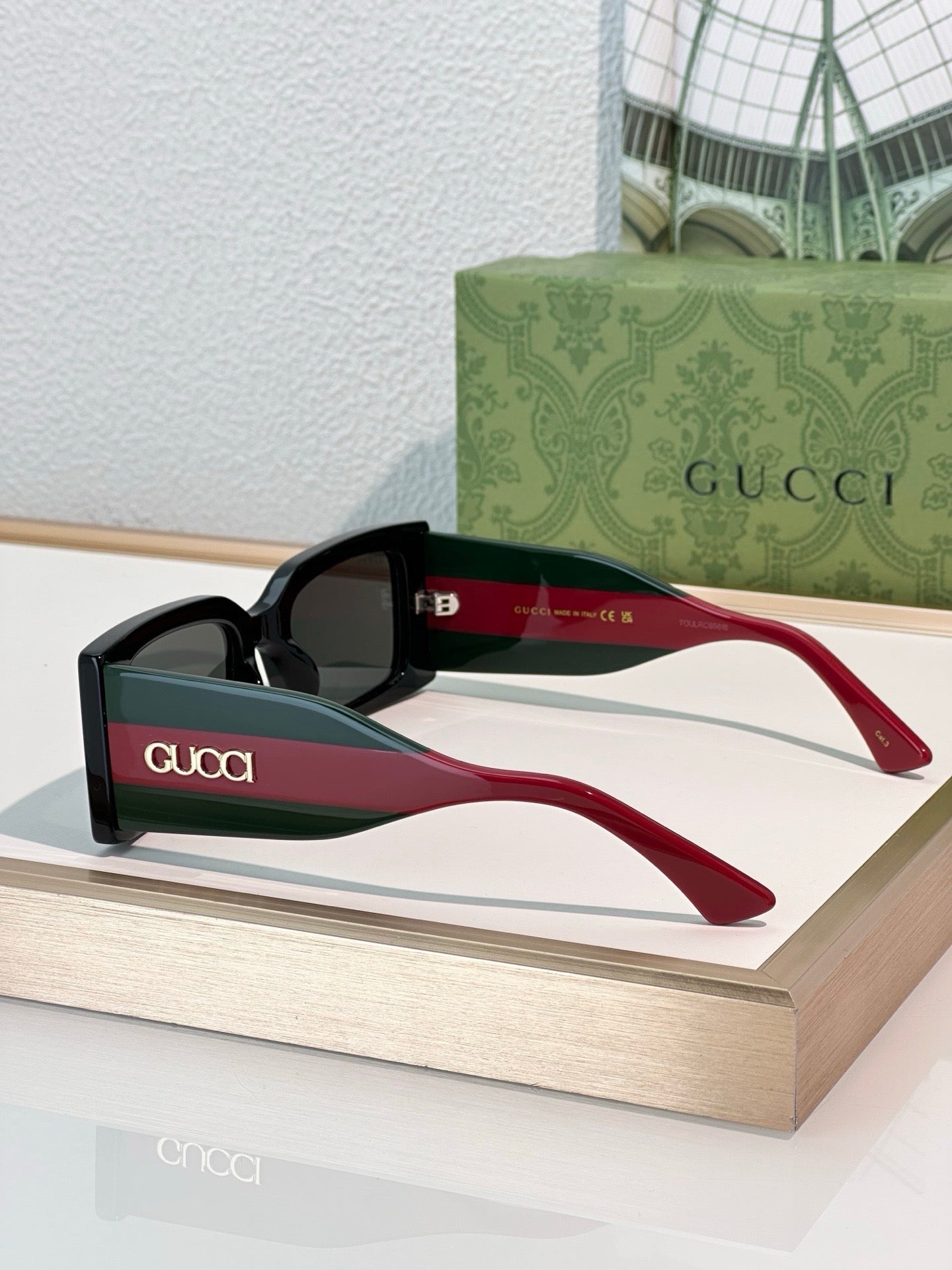 Gucci 1860S Logo-Print Rectangular Sunglasses ✨