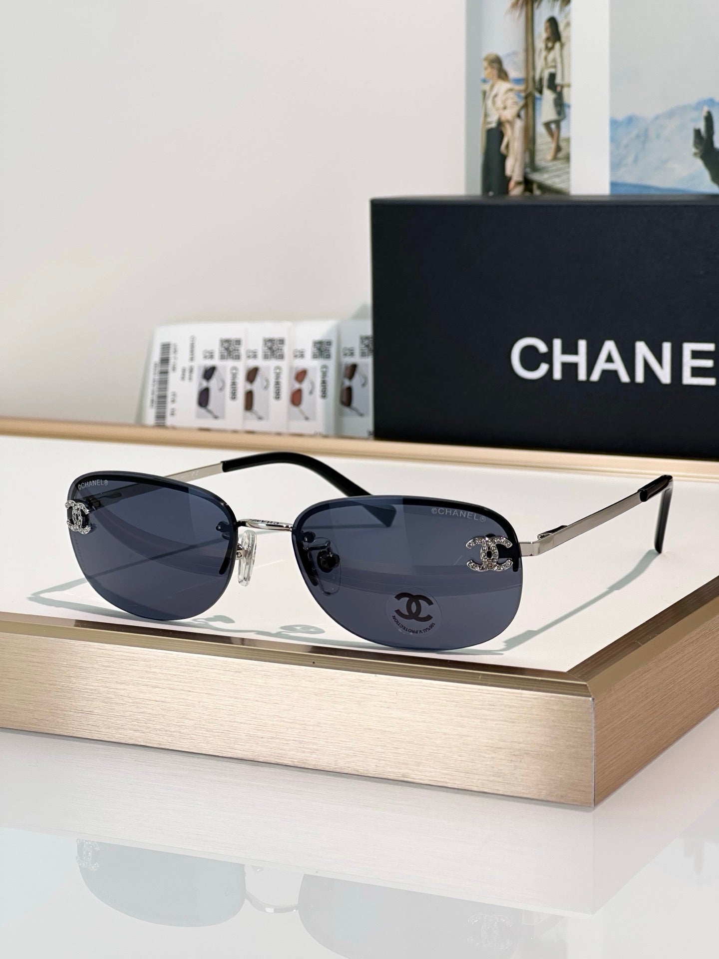 CHANEL 4099 Tint CC Logo Sunglasses  🖤