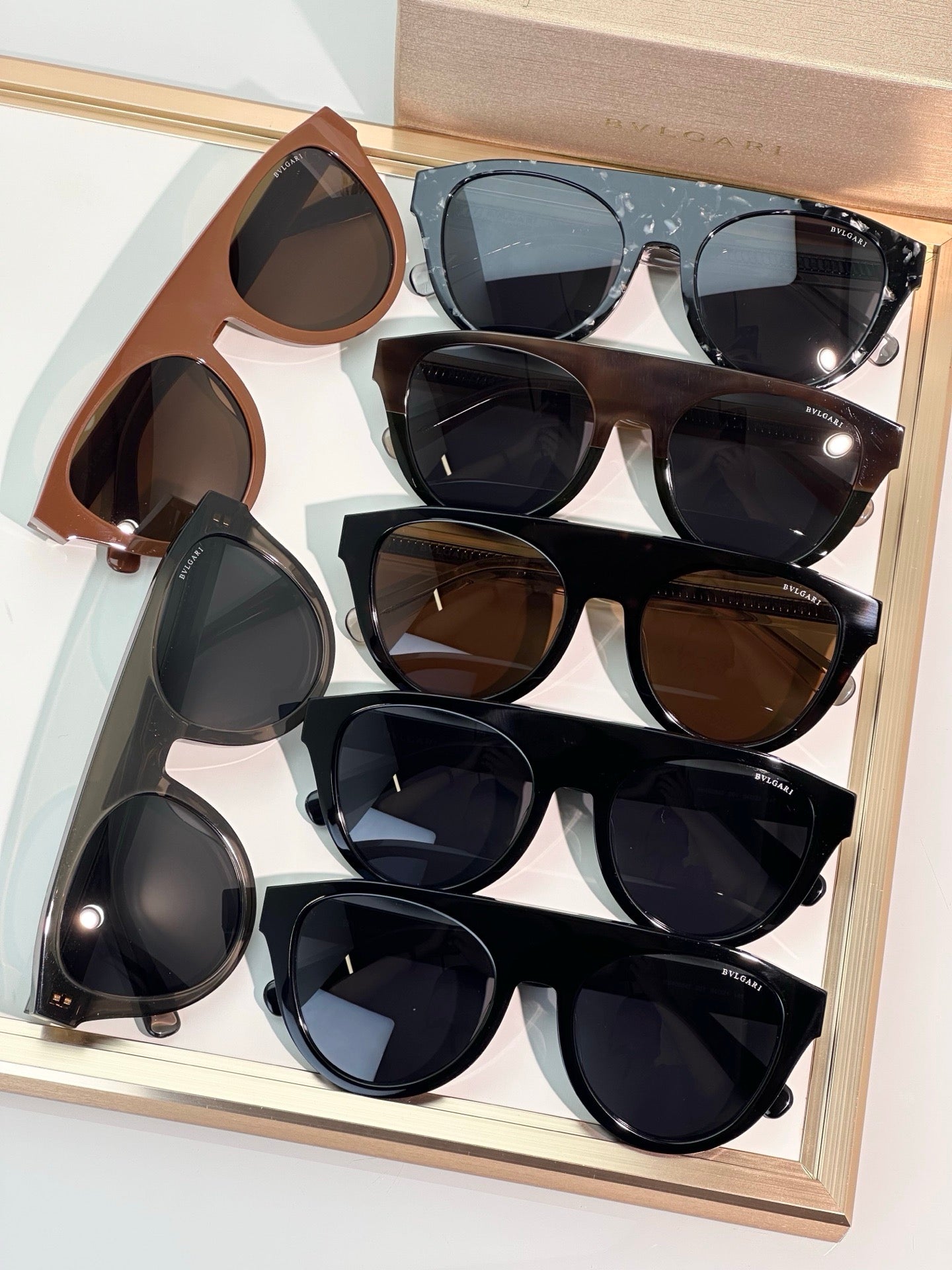 BVLGARI 40054 Bulgari Black Aviator  Sunglasses ✨