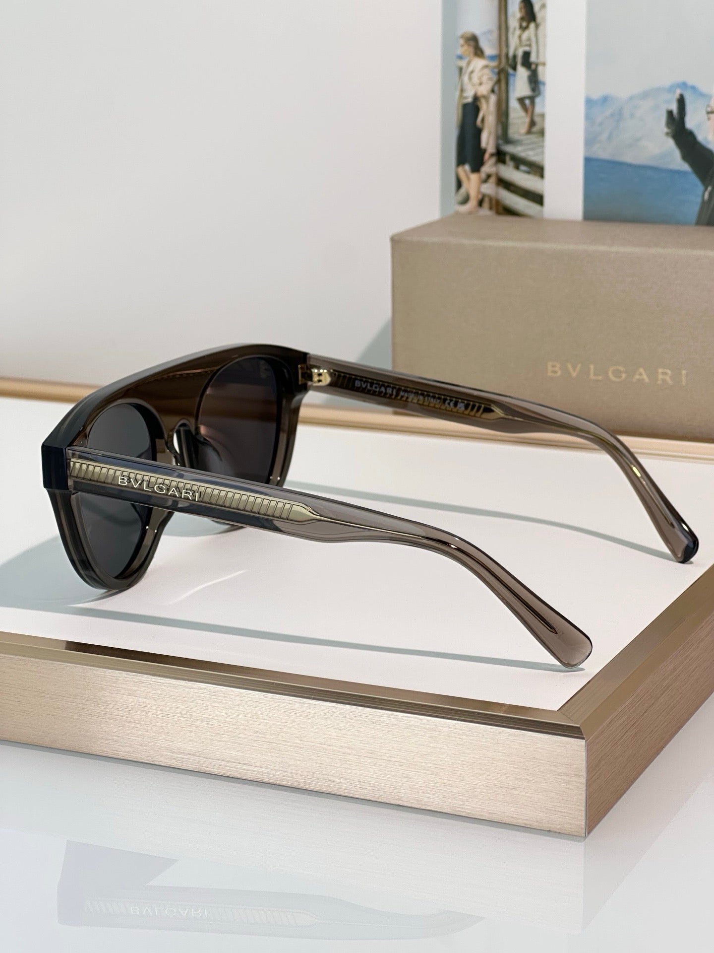 BVLGARI 40054 Bulgari Black Aviator  Sunglasses ✨