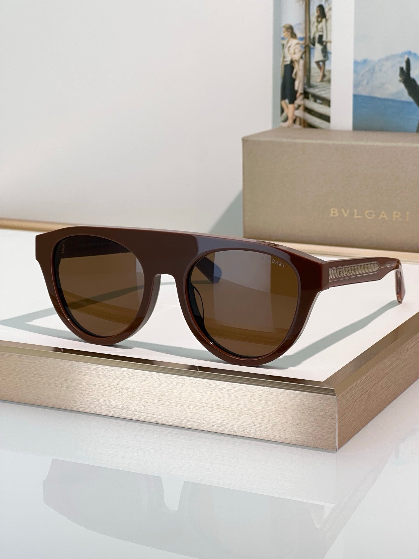 BVLGARI 40054 Bulgari Black Aviator  Sunglasses ✨
