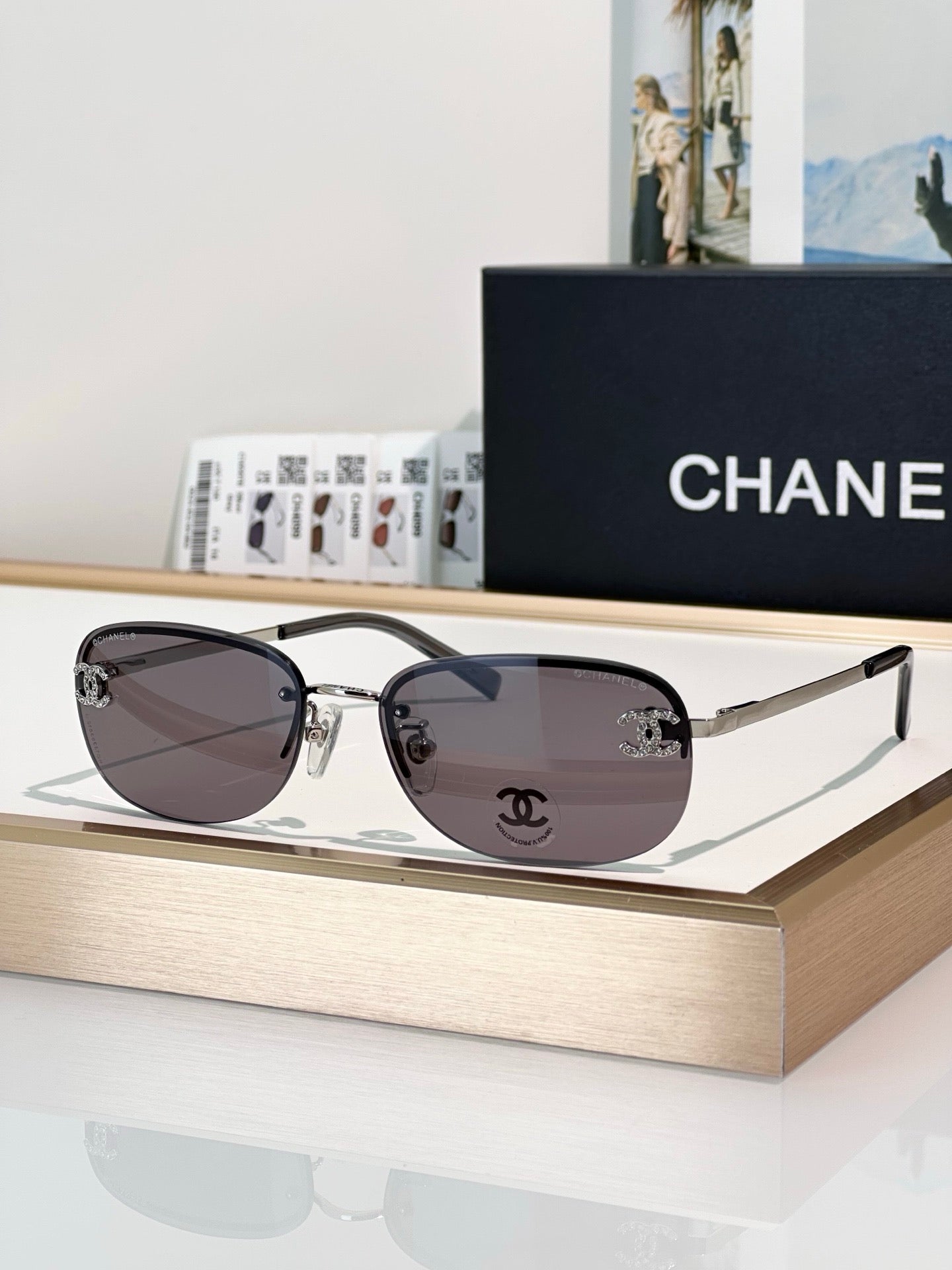 CHANEL 4099 Tint CC Logo Sunglasses  🖤