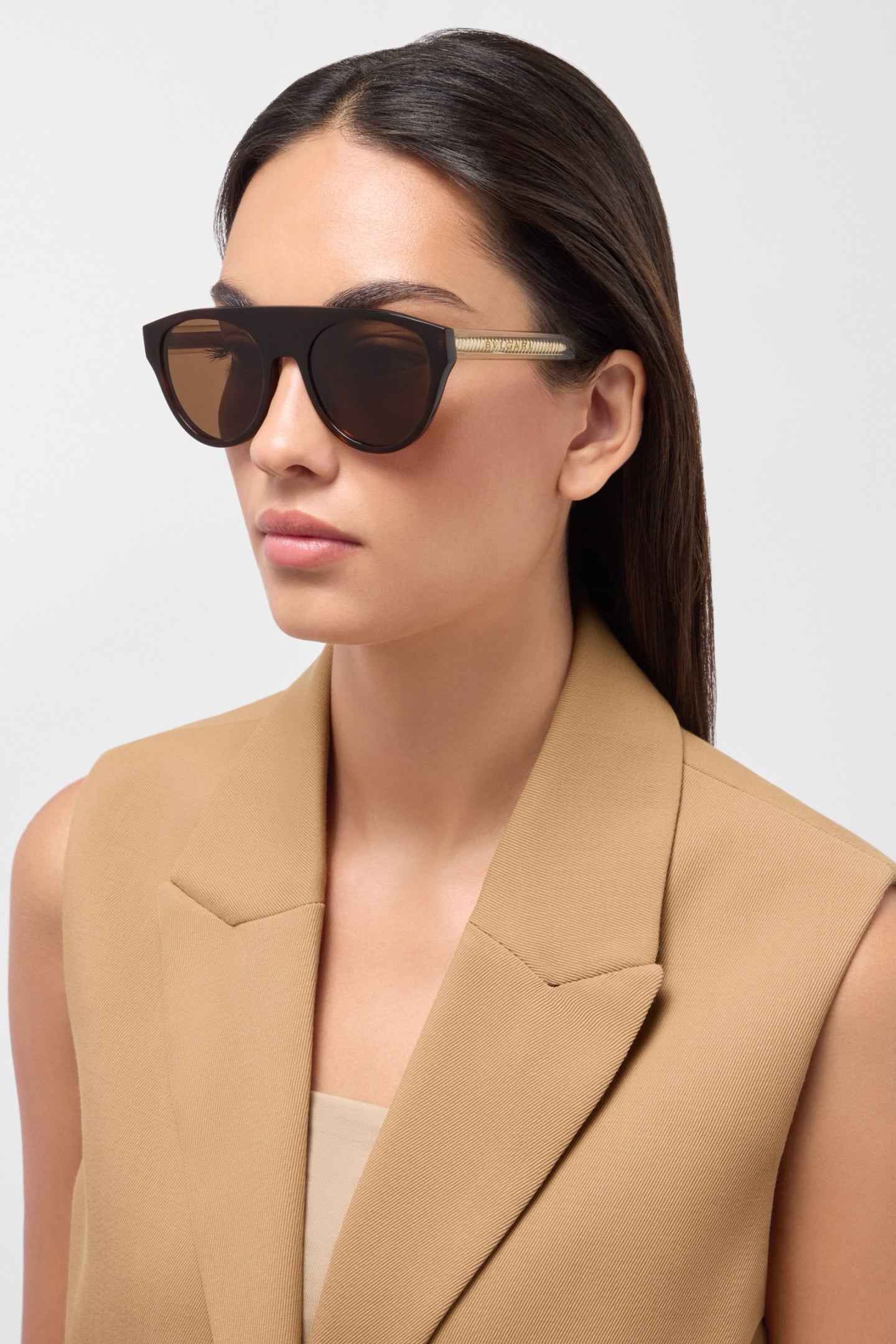 BVLGARI 40054 Bulgari Black Aviator  Sunglasses ✨