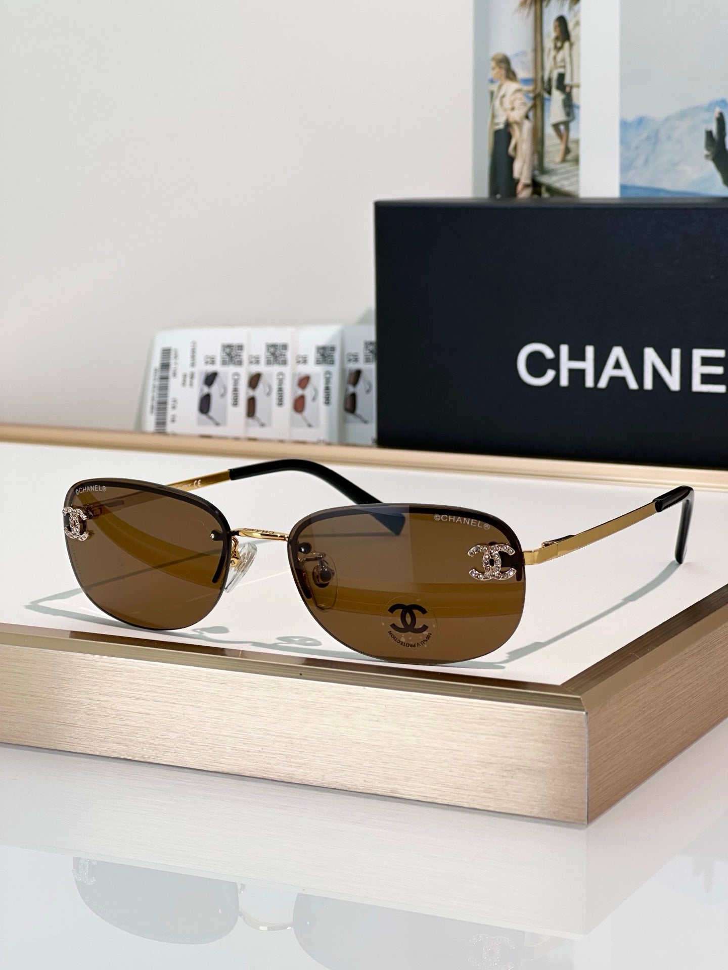 CHANEL 4099 Tint CC Logo Sunglasses  🖤