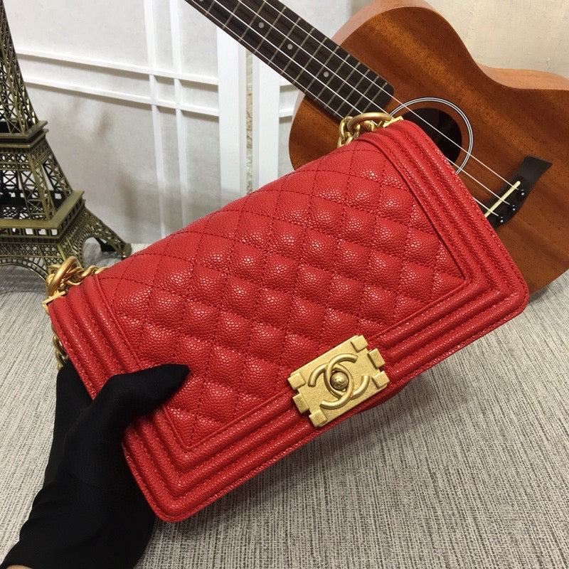 CHANEL Le Boy Medium Gold tone Caviar 8 Colors✨