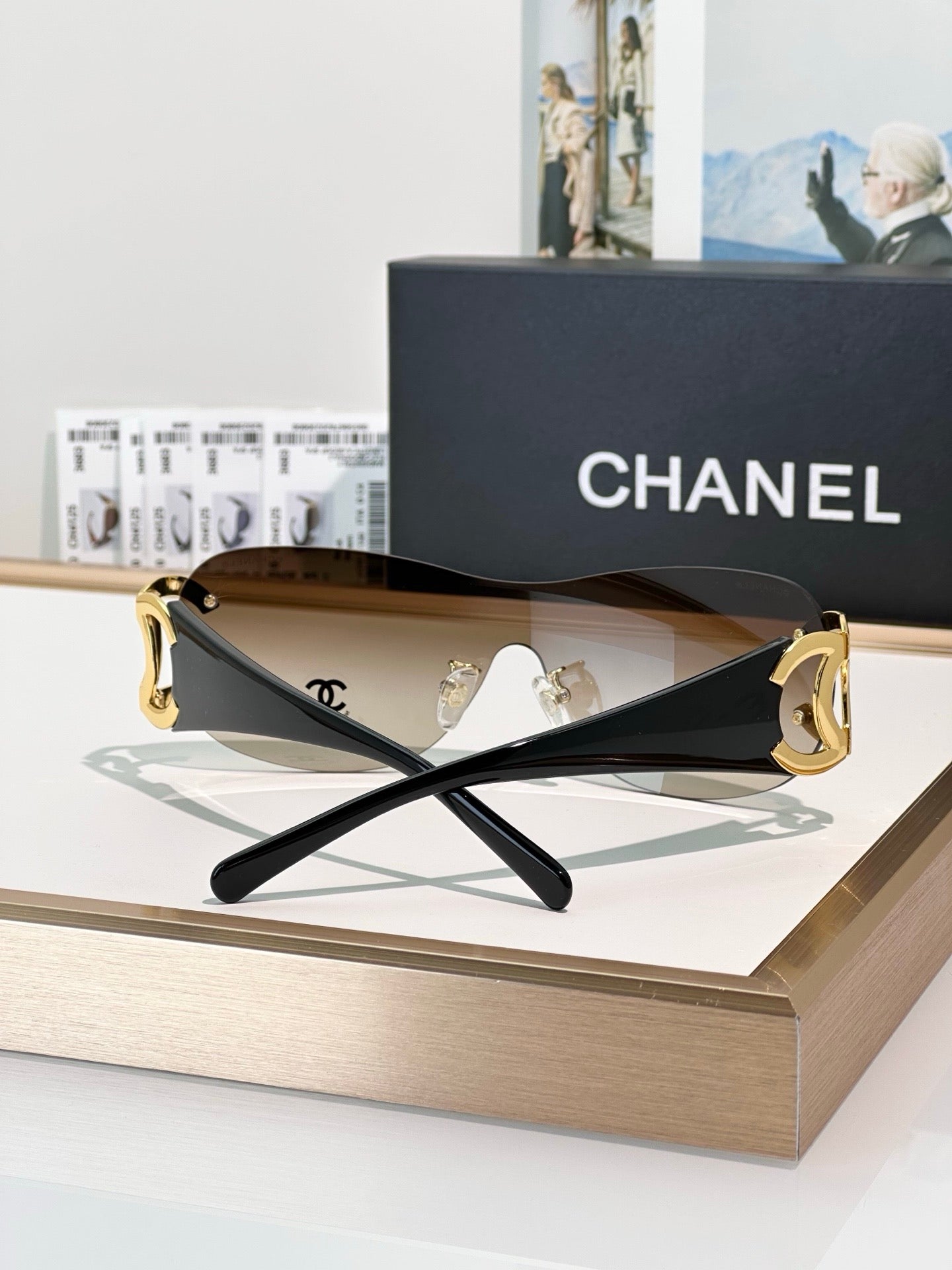 CHANEL CC Logo 4125 Shield SUNGLASSES🖤