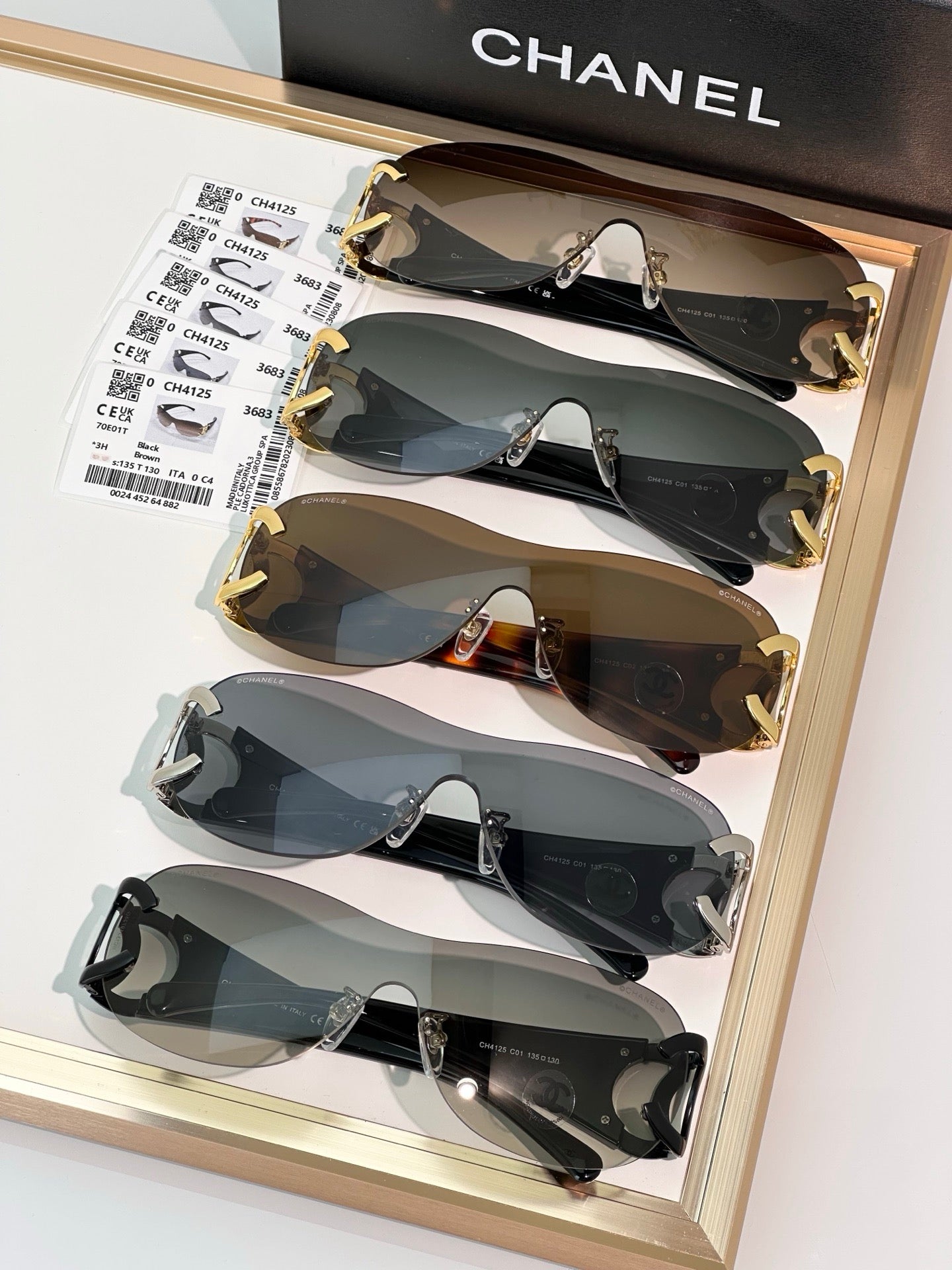 CHANEL CC Logo 4125 Shield SUNGLASSES🖤