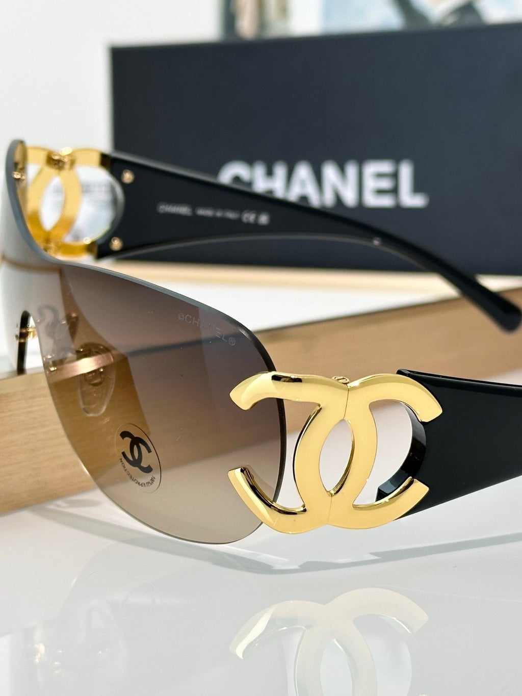CHANEL CC Logo 4125 Shield SUNGLASSES🖤
