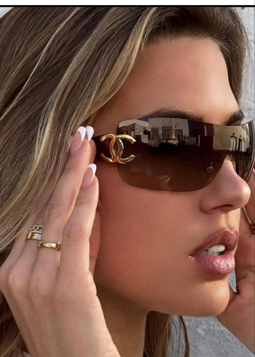 CHANEL CC Logo 4125 Shield SUNGLASSES🖤