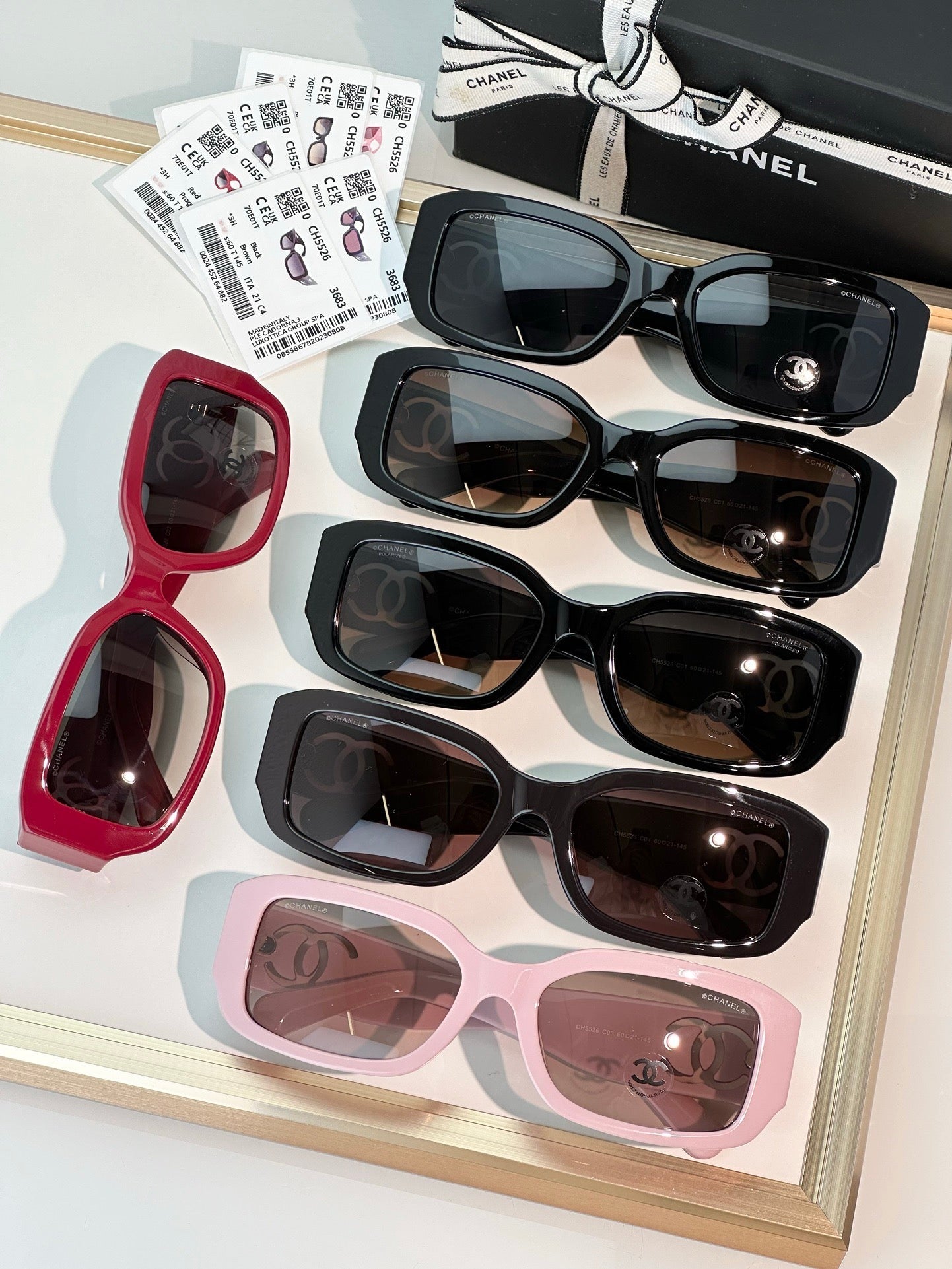 CHANEL 5526 Rectangle SUNGLASSES Acetate Black  🖤