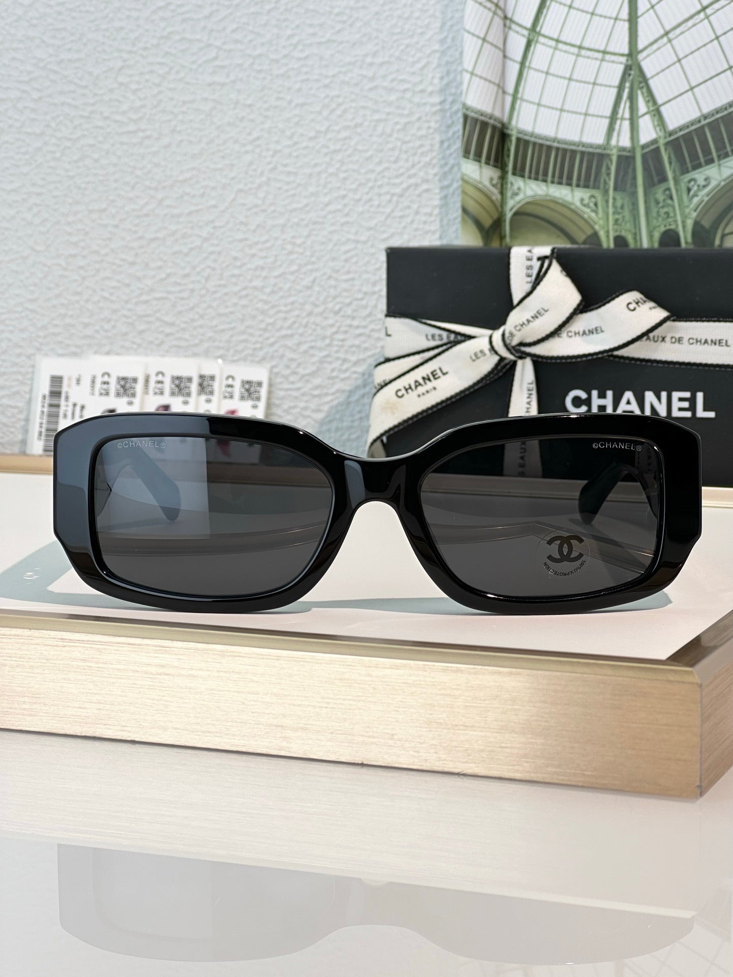 CHANEL 5526 Rectangle SUNGLASSES Acetate Black  🖤