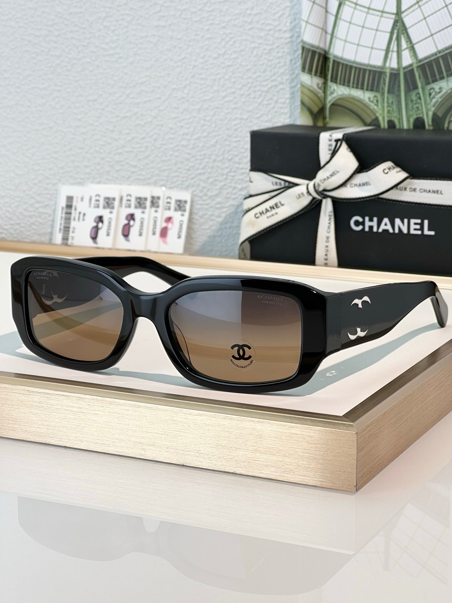 CHANEL 5526 Rectangle SUNGLASSES Acetate Black  🖤