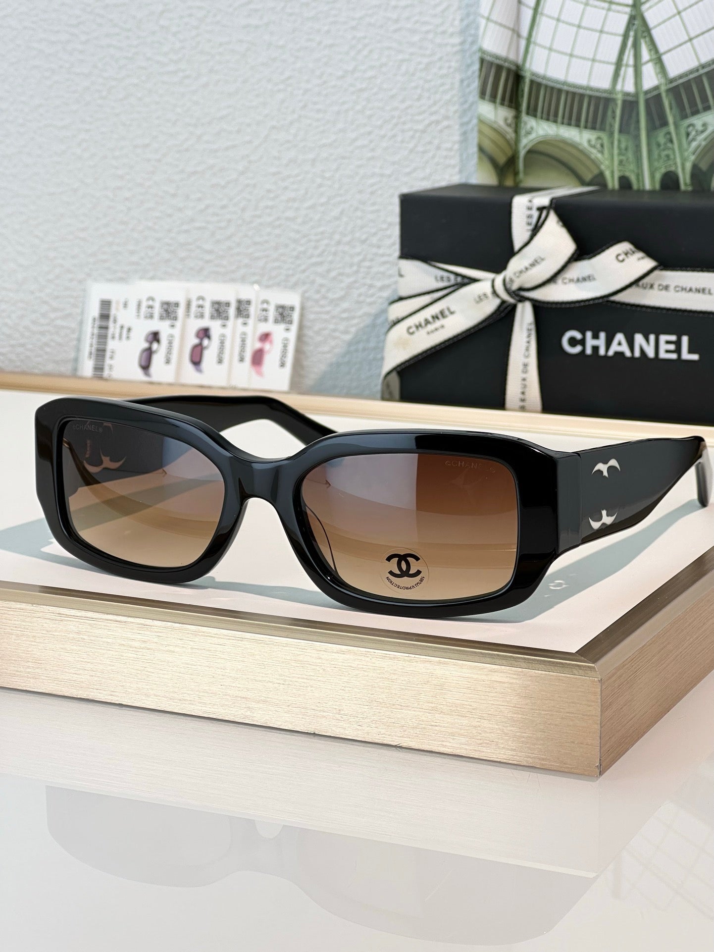CHANEL 5526 Rectangle SUNGLASSES Acetate Black  🖤