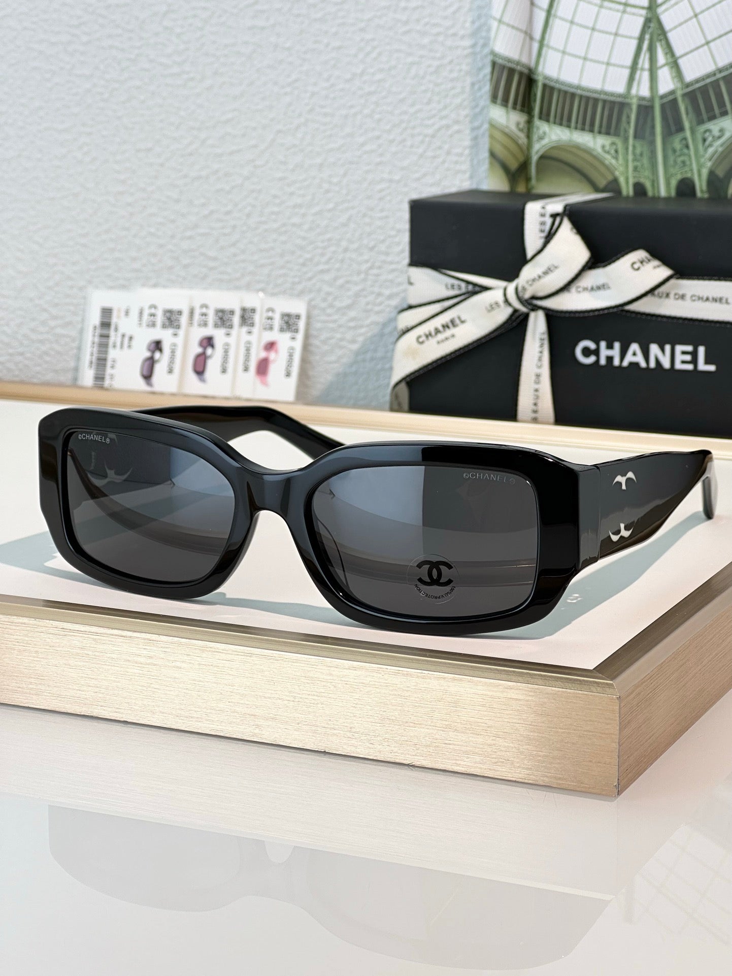 CHANEL 5526 Rectangle SUNGLASSES Acetate Black  🖤