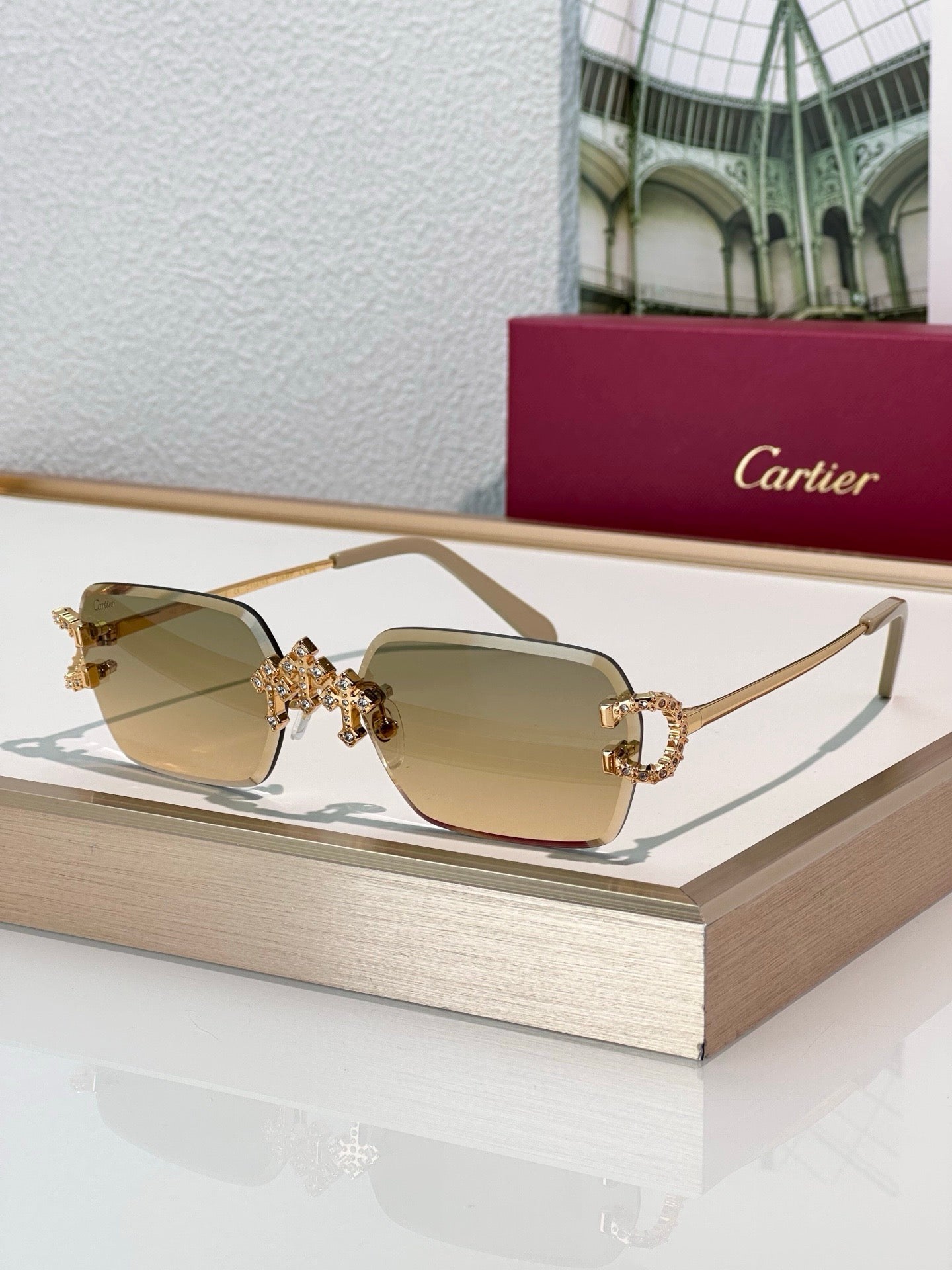 '-  Cartier C-decor PREMIÈRE DE CARTIER CT0679 Diamond Sunglasses 🐆