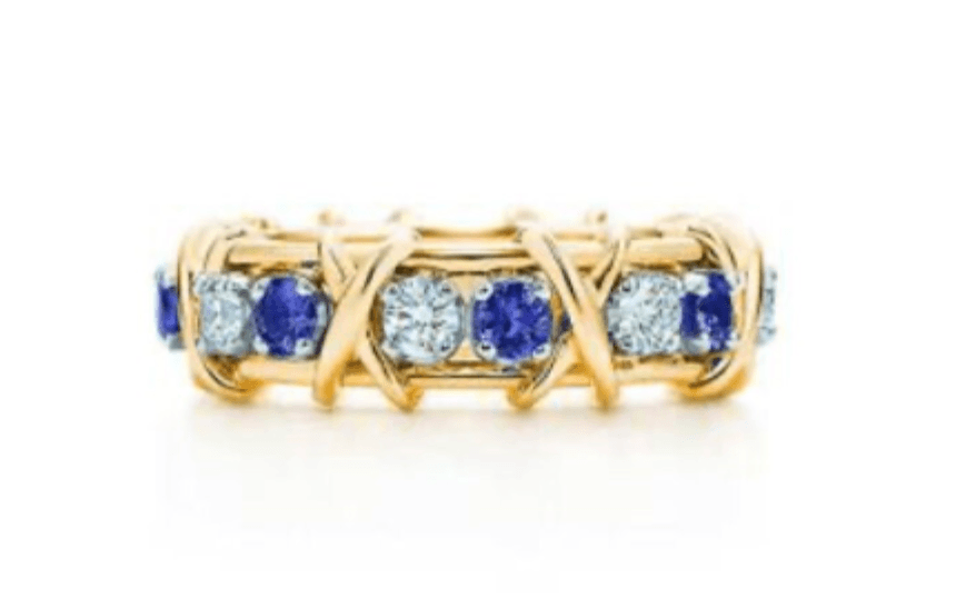 Tiffany&Co 18K Yellow Gold and Platinum Plate Estate Sixteen Stone Ruby and and Diamond Ring White-Yellow gold “X,” the popular symbol of love 6 models - buyonlinebehappy