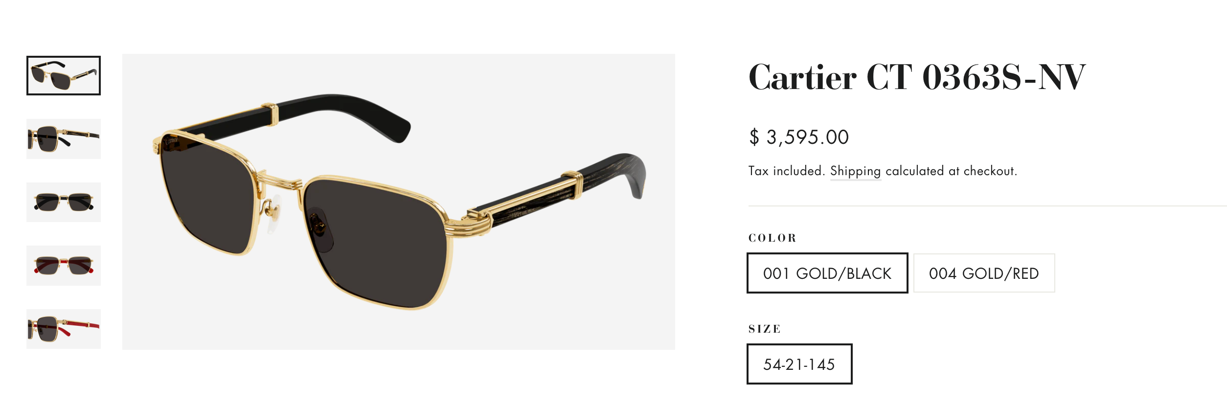 '-  Cartier CT 0363S-NV Horn (Gold/Black) / Wood (Gold/Red)  $3495 ✨ - buyonlinebehappy
