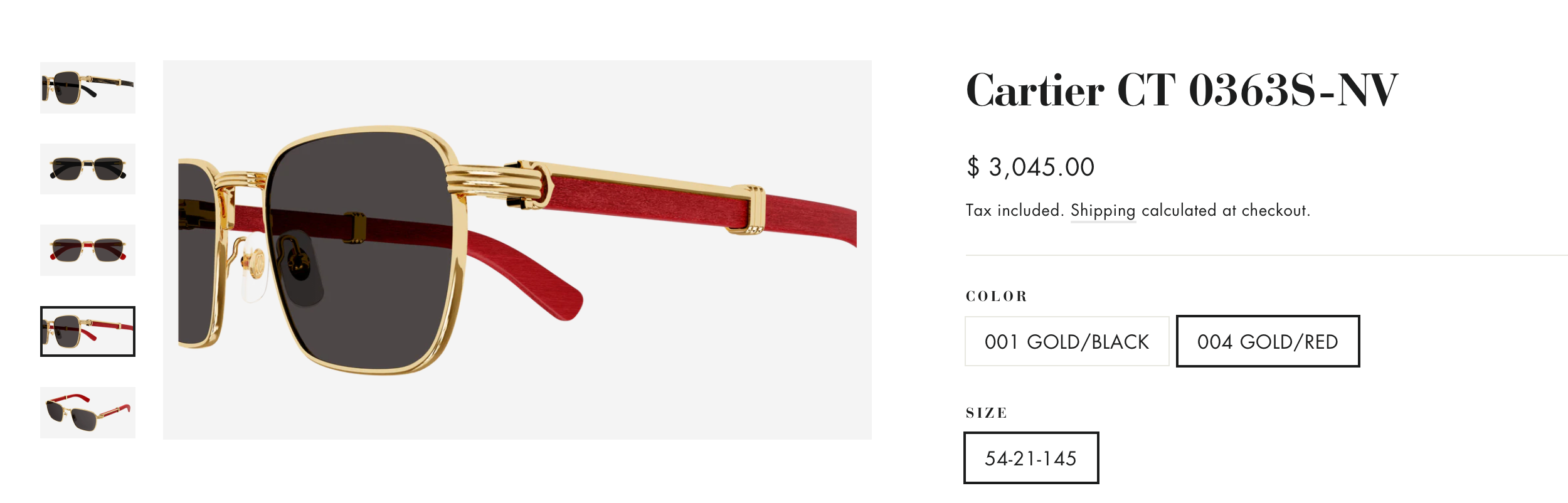 '-  Cartier CT 0363S-NV Horn (Gold/Black) / Wood (Gold/Red)  $3495 ✨ - buyonlinebehappy