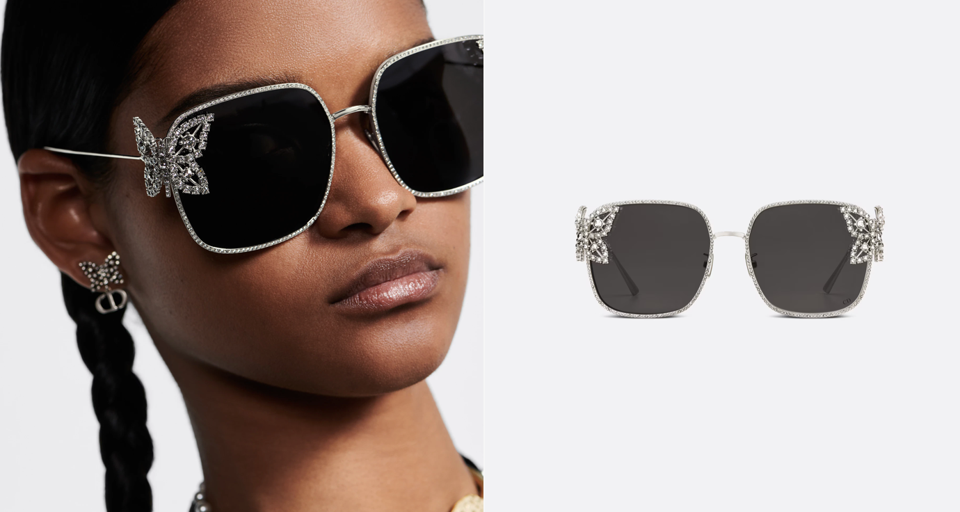 '- DIOR DiorFantastica S1U Square Sunglasses with Swarovski® Crystals 💎 - buyonlinebehappy