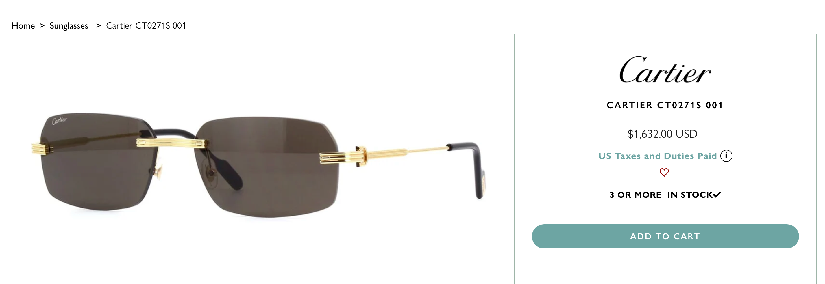 '-  Cartier CT0271 S Unisex Sunglasses 🐆 - NEW $1600 retail price