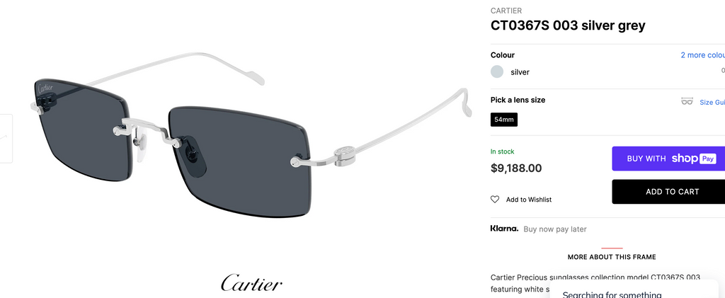 Cartier CT0367S 002 54 - Gold-Silver Unisex Sunglasses Precious 🐆 $11.000