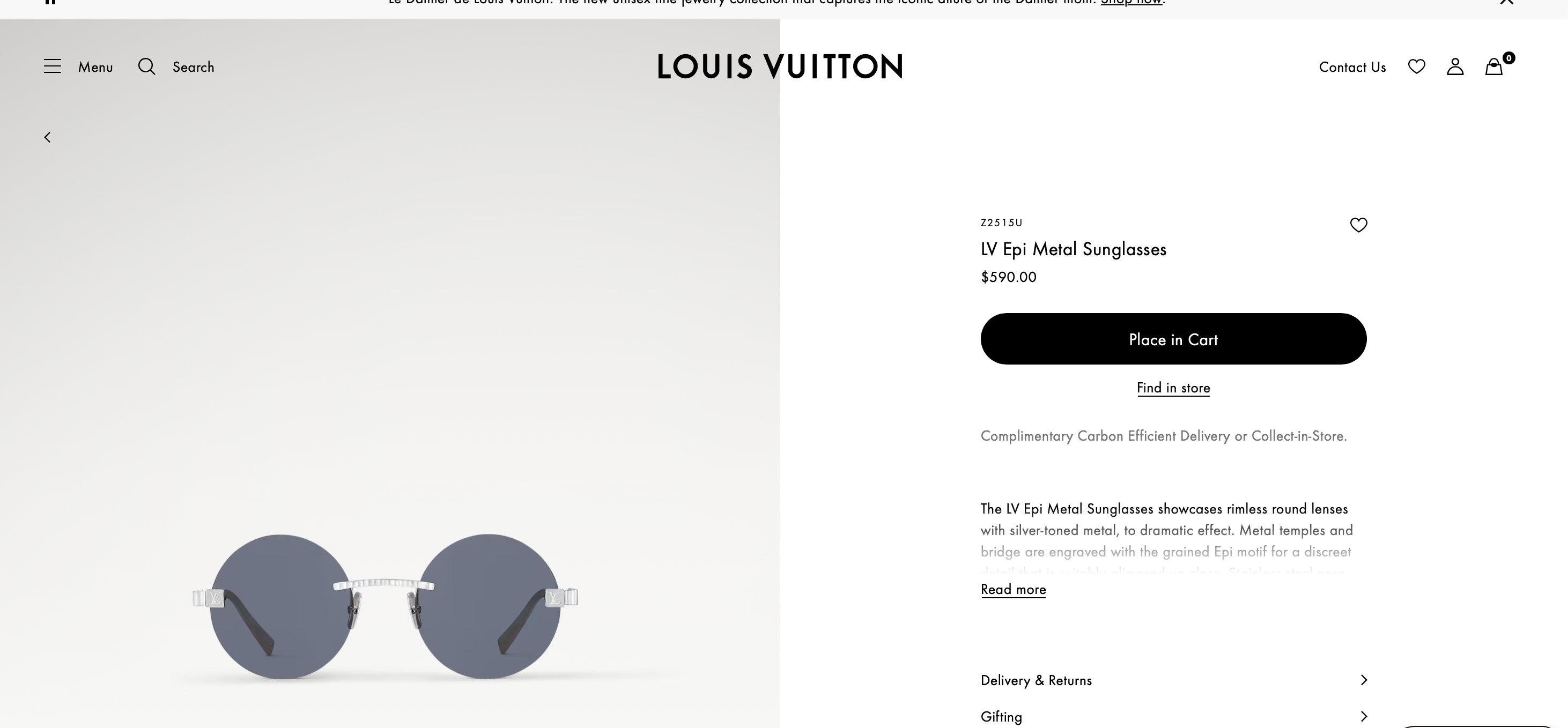 Louis Vuitton Z2515U LV Epi Metal Sunglasses ✨